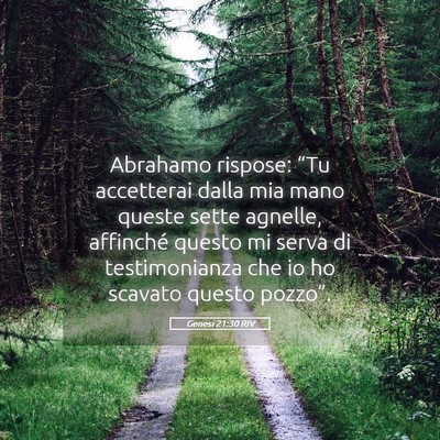 Picture 05 - Genesi 21:30 RIV - Abrahamo rispose: “Tu accetterai dalla mia mano - Bible Verse Picture