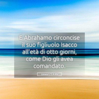 Picture 05 - Genesi 21:4 RIV - E Abrahamo circoncise il suo figliuolo Isacco - Bible Verse Picture