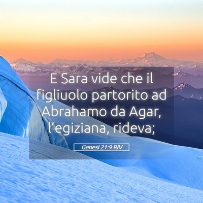 Picture 05 - Genesi 21:9 RIV - E Sara vide che il figliuolo partorito ad - Bible Verse Picture