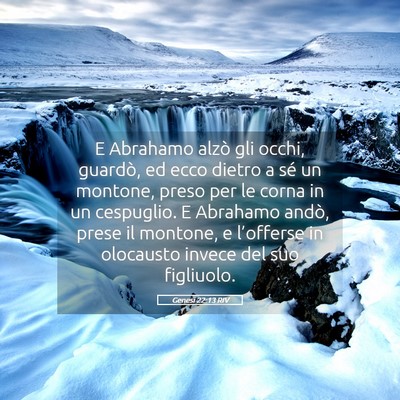 Picture 05 - Genesi 22:13 RIV - E Abrahamo alzò gli occhi, guardò, ed ecco - Bible Verse Picture