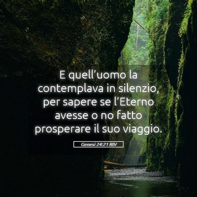 Picture 05 - Genesi 24:21 RIV - E quell’uomo la contemplava in silenzio, per - Bible Verse Picture
