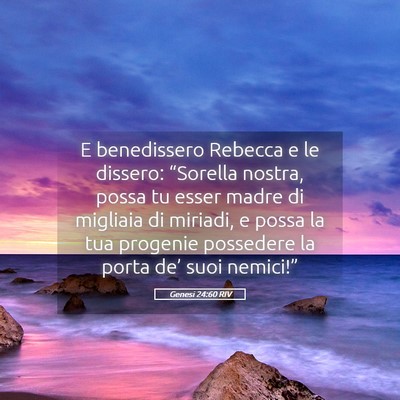 Picture 05 - Genesi 24:60 RIV - E benedissero Rebecca e le dissero: “Sorella - Bible Verse Picture