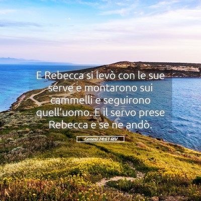 Picture 05 - Genesi 24:61 RIV - E Rebecca si levò con le sue serve e montarono - Bible Verse Picture