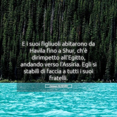 Picture 05 - Genesi 25:18 RIV - E i suoi figliuoli abitarono da Havila fino a - Bible Verse Picture