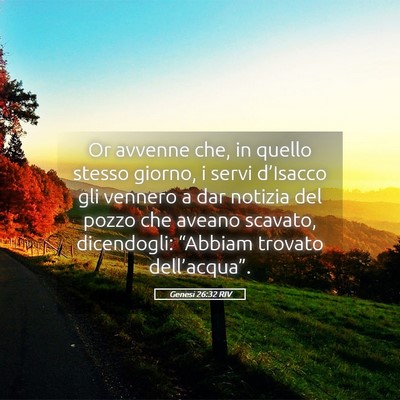 Picture 05 - Genesi 26:32 RIV - Or avvenne che, in quello stesso giorno, i servi - Bible Verse Picture