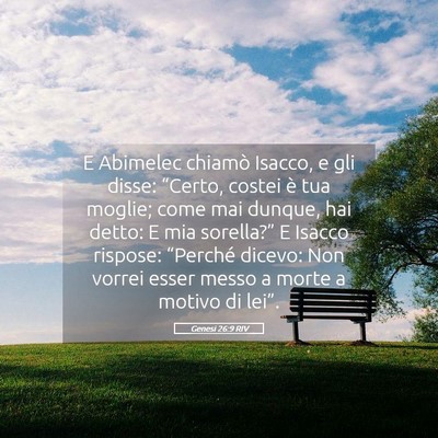 Picture 05 - Genesi 26:9 RIV - E Abimelec chiamò Isacco, e gli disse: “Certo, - Bible Verse Picture