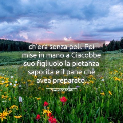 Picture 05 - Genesi 27:17 RIV - ch’era senza peli. Poi mise in mano a Giacobbe - Bible Verse Picture