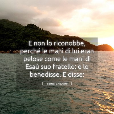 Picture 05 - Genesi 27:23 RIV - E non lo riconobbe, perché le mani di lui eran - Bible Verse Picture