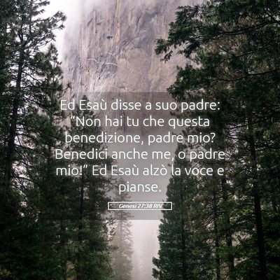 Picture 05 - Genesi 27:38 RIV - Ed Esaù disse a suo padre: “Non hai tu che - Bible Verse Picture