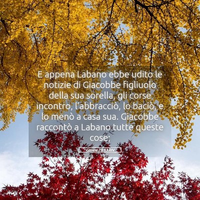 Picture 05 - Genesi 29:13 RIV - E appena Labano ebbe udito le notizie di Giacobbe - Bible Verse Picture