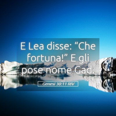 Picture 05 - Genesi 30:11 RIV - E Lea disse: “Che fortuna!” E gli pose nome - Bible Verse Picture