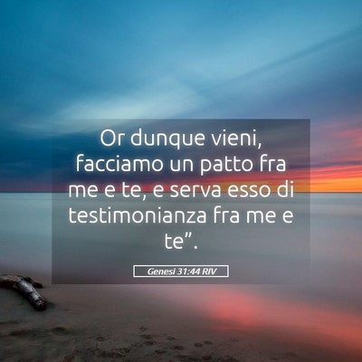Picture 05 - Genesi 31:44 RIV - Or dunque vieni, facciamo un patto fra me e te, e - Bible Verse Picture