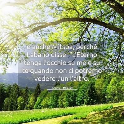 Picture 05 - Genesi 31:49 RIV - e anche Mitspa, perché Labano disse: - Bible Verse Picture