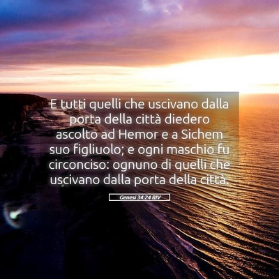 Picture 05 - Genesi 34:24 RIV - E tutti quelli che uscivano dalla porta della - Bible Verse Picture