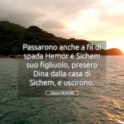 Picture 05 - Genesi 34:26 RIV - Passarono anche a fil di spada Hemor e Sichem suo - Bible Verse Picture