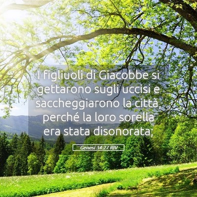 Picture 05 - Genesi 34:27 RIV - I figliuoli di Giacobbe si gettarono sugli uccisi - Bible Verse Picture