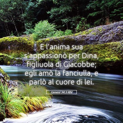 Picture 05 - Genesi 34:3 RIV - E l’anima sua s’appassionò per Dina, - Bible Verse Picture