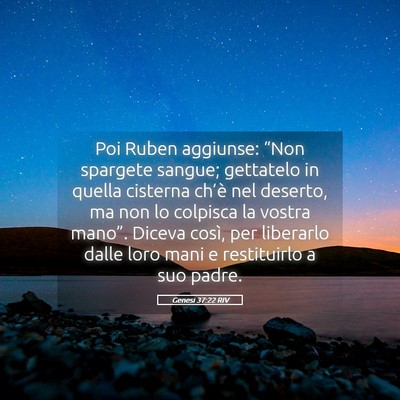 Picture 05 - Genesi 37:22 RIV - Poi Ruben aggiunse: “Non spargete sangue; - Bible Verse Picture