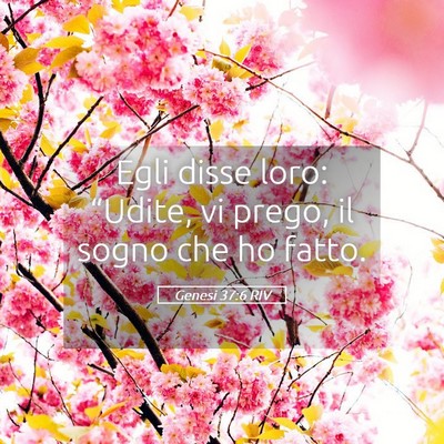 Picture 05 - Genesi 37:6 RIV - Egli disse loro: “Udite, vi prego, il sogno che - Bible Verse Picture