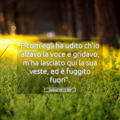 Picture 05 - Genesi 39:15 RIV - E com’egli ha udito ch’io alzavo la voce e - Bible Verse Picture