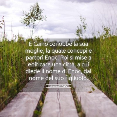Picture 05 - Genesi 4:17 RIV - E Caino conobbe la sua moglie, la quale concepì - Bible Verse Picture