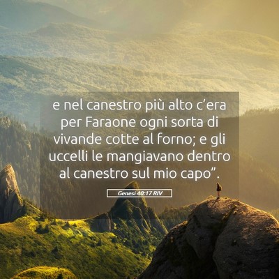 Picture 05 - Genesi 40:17 RIV - e nel canestro più alto c’era per Faraone ogni - Bible Verse Picture