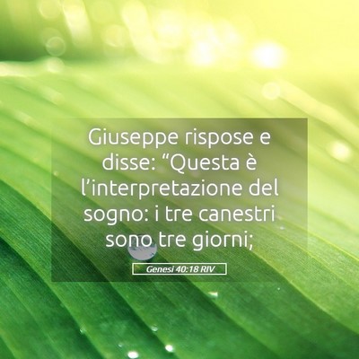 Picture 05 - Genesi 40:18 RIV - Giuseppe rispose e disse: “Questa è - Bible Verse Picture