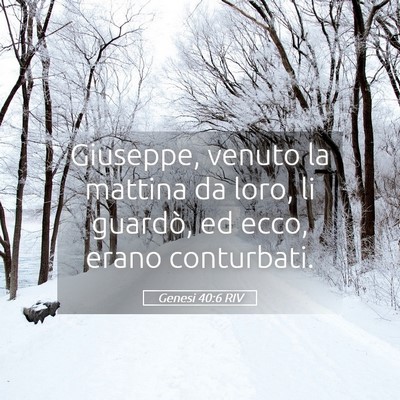 Picture 05 - Genesi 40:6 RIV - Giuseppe, venuto la mattina da loro, li guardò, - Bible Verse Picture