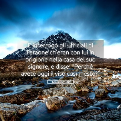 Picture 05 - Genesi 40:7 RIV - E interrogò gli ufficiali di Faraone ch’eran - Bible Verse Picture