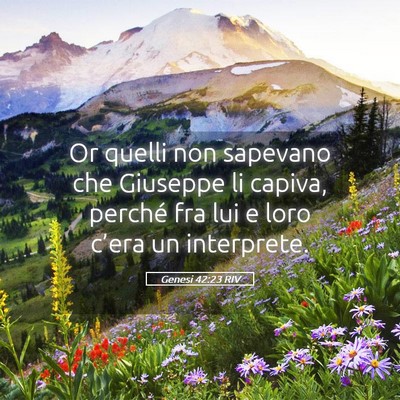 Picture 05 - Genesi 42:23 RIV - Or quelli non sapevano che Giuseppe li capiva, - Bible Verse Picture