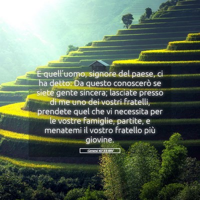 Picture 05 - Genesi 42:33 RIV - E quell’uomo, signore del paese, ci ha detto: - Bible Verse Picture