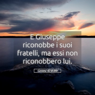 Picture 05 - Genesi 42:8 RIV - E Giuseppe riconobbe i suoi fratelli, ma essi non - Bible Verse Picture