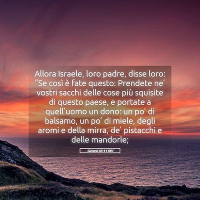 Picture 05 - Genesi 43:11 RIV - Allora Israele, loro padre, disse loro: “Se - Bible Verse Picture