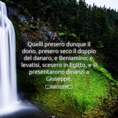 Picture 05 - Genesi 43:15 RIV - Quelli presero dunque il dono, presero seco il - Bible Verse Picture