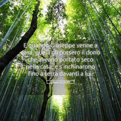 Picture 05 - Genesi 43:26 RIV - E quando Giuseppe venne a casa, quelli gli - Bible Verse Picture