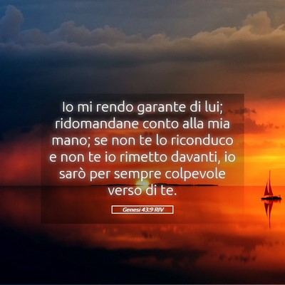 Picture 05 - Genesi 43:9 RIV - Io mi rendo garante di lui; ridomandane conto - Bible Verse Picture