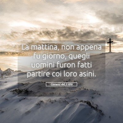 Picture 05 - Genesi 44:3 RIV - La mattina, non appena fu giorno, quegli uomini - Bible Verse Picture