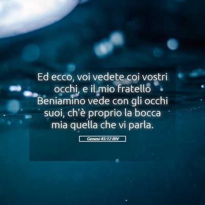 Picture 05 - Genesi 45:12 RIV - Ed ecco, voi vedete coi vostri occhi, e il mio - Bible Verse Picture