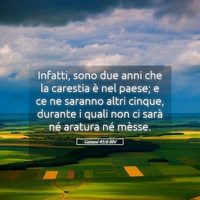 Picture 05 - Genesi 45:6 RIV - Infatti, sono due anni che la carestia è nel - Bible Verse Picture