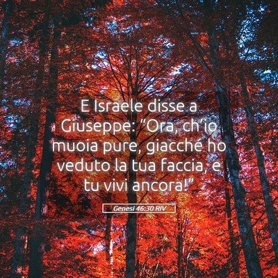 Picture 05 - Genesi 46:30 RIV - E Israele disse a Giuseppe: “Ora, ch’io muoia - Bible Verse Picture