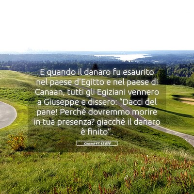 Picture 05 - Genesi 47:15 RIV - E quando il danaro fu esaurito nel paese - Bible Verse Picture