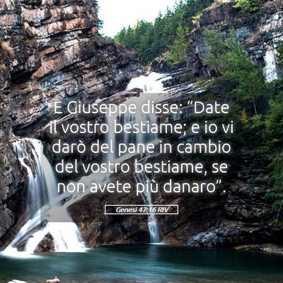 Picture 05 - Genesi 47:16 RIV - E Giuseppe disse: “Date il vostro bestiame; e - Bible Verse Picture