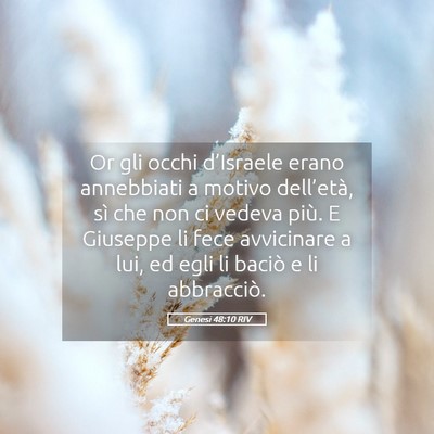 Picture 05 - Genesi 48:10 RIV - Or gli occhi d’Israele erano annebbiati a - Bible Verse Picture