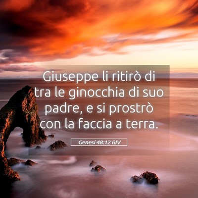 Picture 05 - Genesi 48:12 RIV - Giuseppe li ritirò di tra le ginocchia di suo - Bible Verse Picture