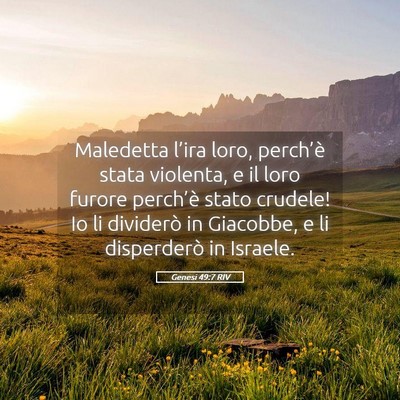 Picture 05 - Genesi 49:7 RIV - Maledetta l’ira loro, perch’è stata - Bible Verse Picture