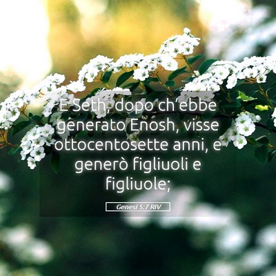 Picture 05 - Genesi 5:7 RIV - E Seth, dopo ch’ebbe generato Enosh, visse - Bible Verse Picture