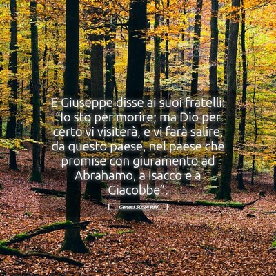 Picture 05 - Genesi 50:24 RIV - E Giuseppe disse ai suoi fratelli: “Io sto per - Bible Verse Picture
