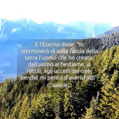 Picture 05 - Genesi 6:7 RIV - E l’Eterno disse: “Io sterminerò di sulla - Bible Verse Picture