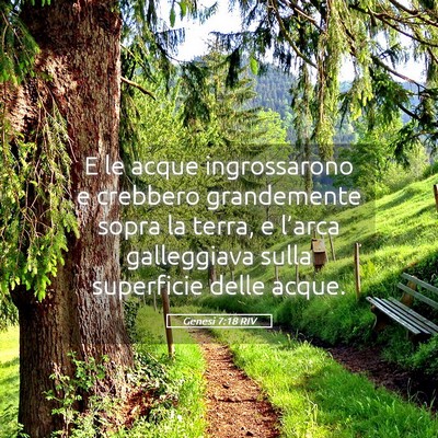Picture 05 - Genesi 7:18 RIV - E le acque ingrossarono e crebbero grandemente - Bible Verse Picture