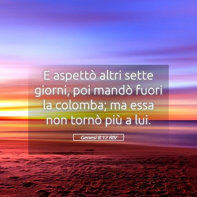 Picture 05 - Genesi 8:12 RIV - E aspettò altri sette giorni, poi mandò fuori - Bible Verse Picture